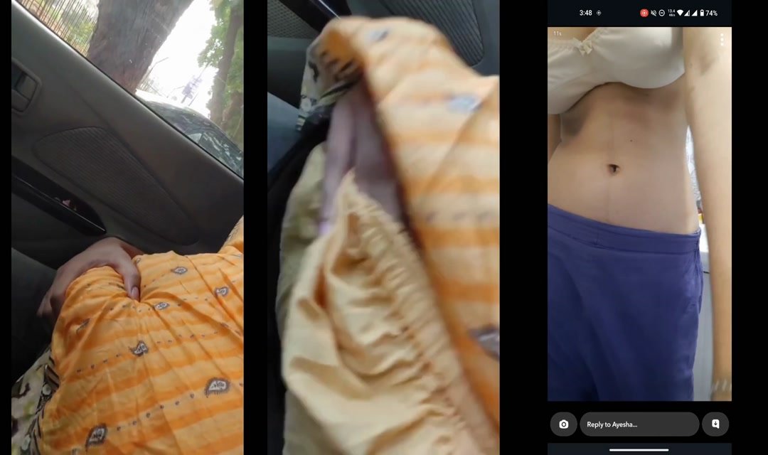 Sexy Slim Paki GF Showing Pressing Boobs Pressing Ass By BF In Car All 14 Videos